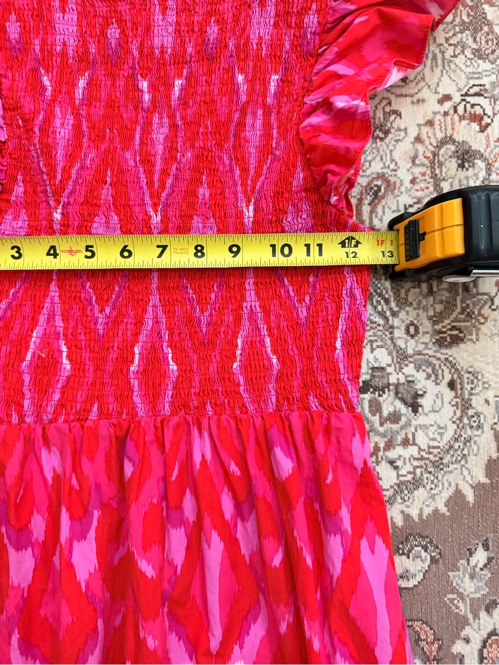 Sugarlips Pink and Red V-Neck Tiered Maxi Dress - Picture 10 of 12